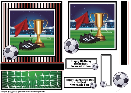 A5 Newcastle United Premier League Card Front Topper and sentiments 