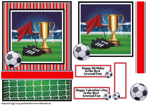 A5 Arsenal Premier League Card Front Topper & sentiments