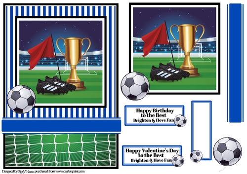 A5 Brighton & Hove Albion Premier League Card Front Topper and sentiments  