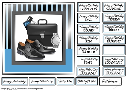 7x7 Mens Briefcase Card Front with sentiments 