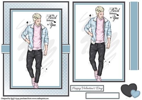 A5 My Heart belongs to you Card Front Topper and sentiments 
