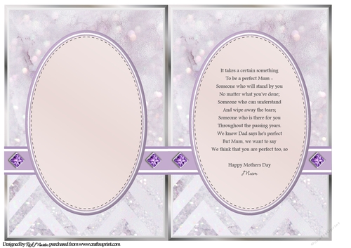 A5 Maroon & Purple Bouquet 1 Mothers Day Verse Insert 
