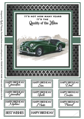 8x8 Quality of Miles 2 Card Front & Sentiments 