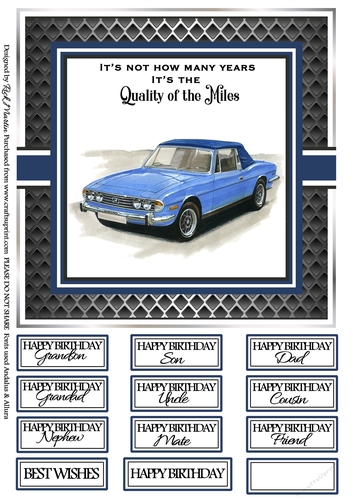 8x8 Quality of Miles 3 Card Front & Sentiments 