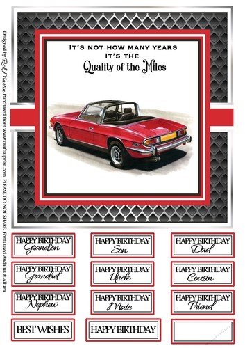 8x8 Quality of Miles 4 Card Front & Sentiments 
