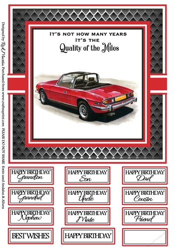 8x8 Quality of Miles 5 Card Front & Sentiments 