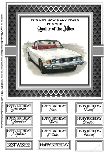 8x8 Quality of Miles 6 Card Front & Sentiments 