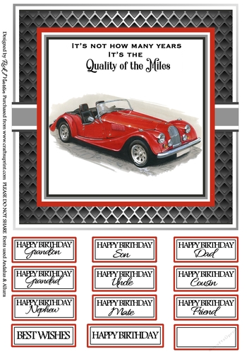 8x8 Quality of Miles 7 Card Front & Sentiments 