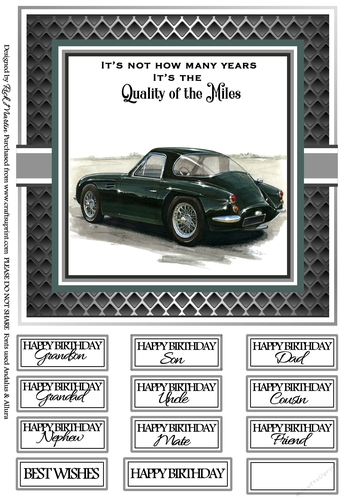 8x8 Quality of Miles 8 Card Front & Sentiments 