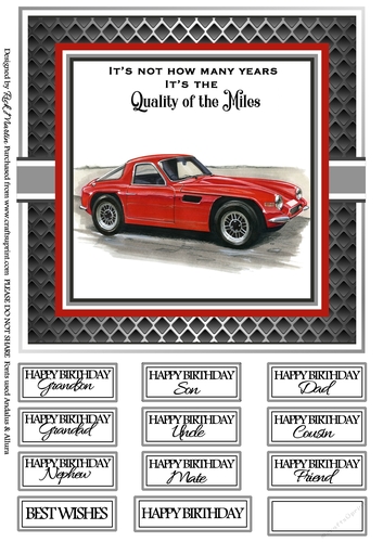 8x8 Quality of Miles 9 Card Front & Sentiments 