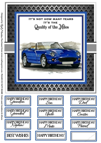8x8 Quality of Miles 11 Card Front & Sentiments 