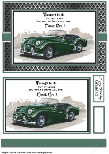 A5 Old but Classic 1 Card Front with Topper and sentiments