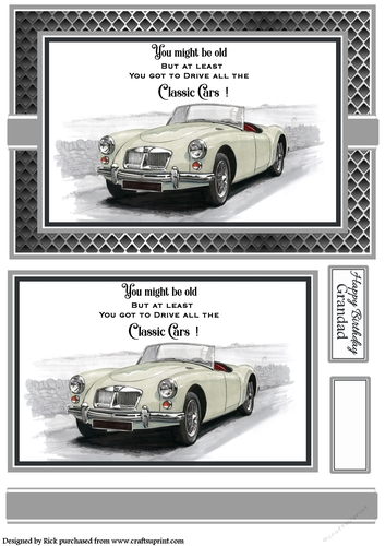 A5 Old but Classic 2 Card Front with Topper and sentiments