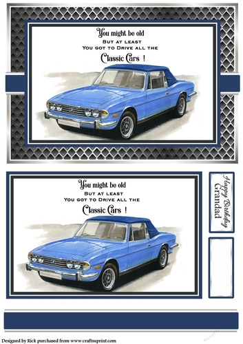 A5 Old but Classic 3 Card Front with Topper and sentiments