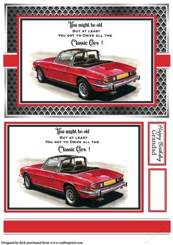 A5 Old but Classic 4 Card Front with Topper and sentiments