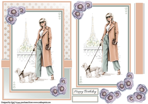 A5 A Gentle Stroll Card Front Topper and sentiments 