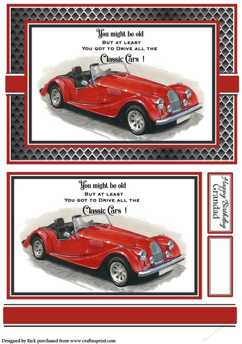 A5 Old but Classic 5 Card Front with Topper and sentiments
