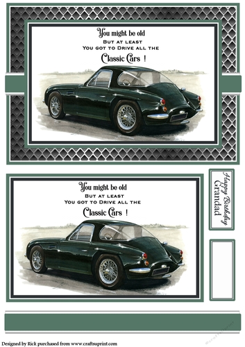 A5 Old but Classic 6 Card Front with Topper and sentiments