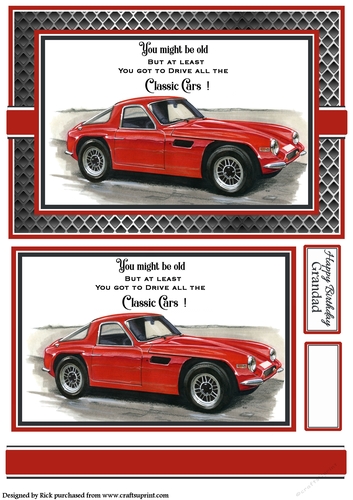 A5 Old but Classic 7 Card Front with Topper and sentiments