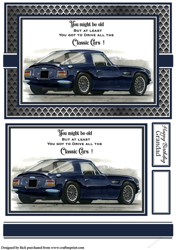 A5 Old but Classic 8 Card Front with Topper and sentiments