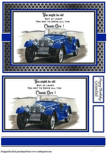 A5 Old but Classic 10 Card Front with Topper and sentiments
