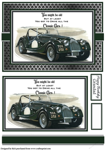 A5 Old but Classic 11 Card Front with Topper and sentiments