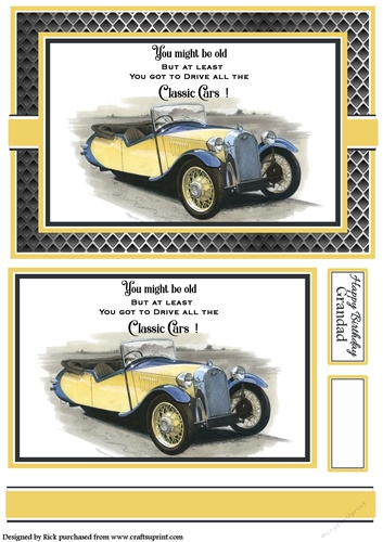 A5 Old but Classic 12 Card Front with Topper and sentiments