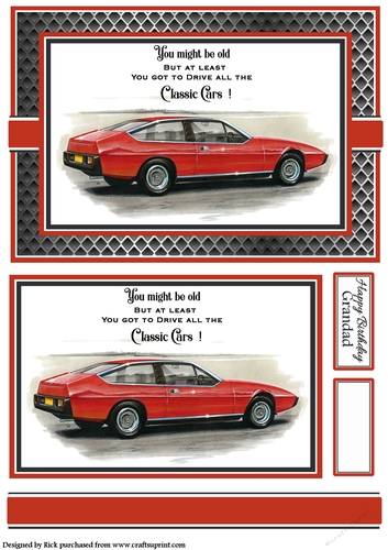 A5 Old but Classic 14 Card Front with Topper and sentiments