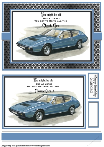 A5 Old but Classic 15 Card Front with Topper and sentiments