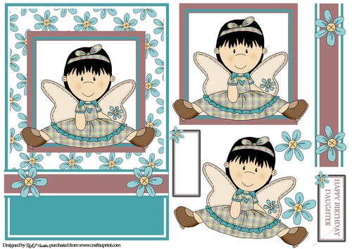 A5 Little Angel Card Front, Topper, Decoupage & Sentiments
