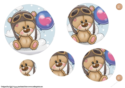 8x8 Flying High Ted Circle Pyramid Design Sheet 