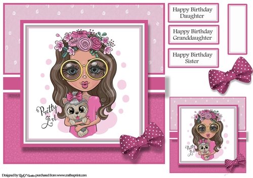 8x8 Pretty Girl Card Front 