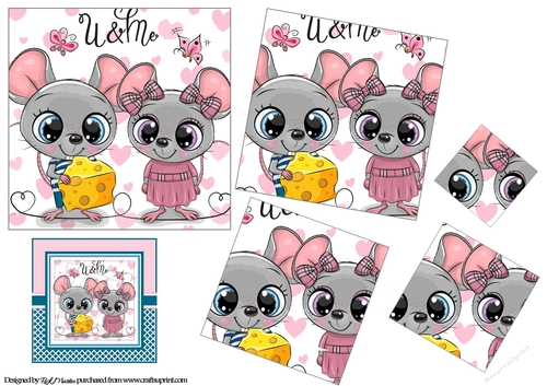 8x8 U & Me Mice Pyramid Sheet 