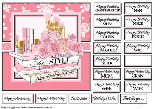 7x7 The Fashion Collection Card Front & Sentiments  
