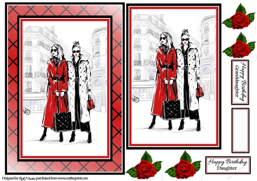 A5 Shopping Friend Card Front Topper & Sentiments 