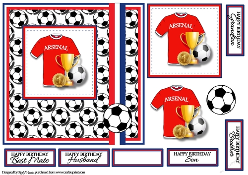 7x7 Arsenal Card Front, Topper & Decoupage with Sentiments