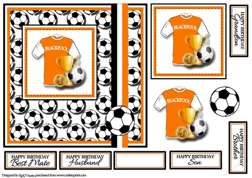 7x7 Blackpool Card Front, Topper & Decoupage with Sentiments