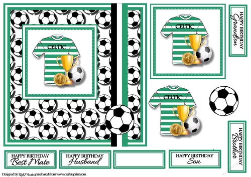 7x7 Celtic Card Front, Topper & Decoupage with Sentiments