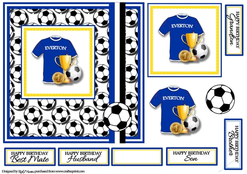 7x7 Everton Card Front, Topper & Decoupage with Sentiments