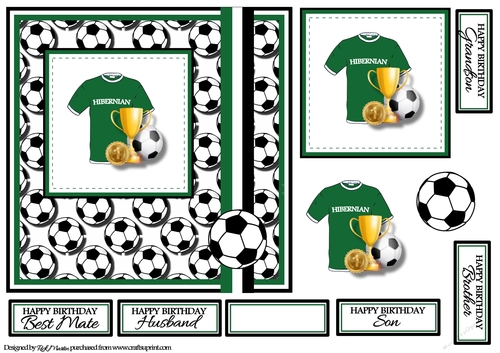 7x7 Hibernian Card Front, Topper & Decoupage with Sentiments