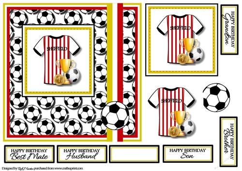 7x7 Sheffield Card Front, Topper & Decoupage with Sentiments