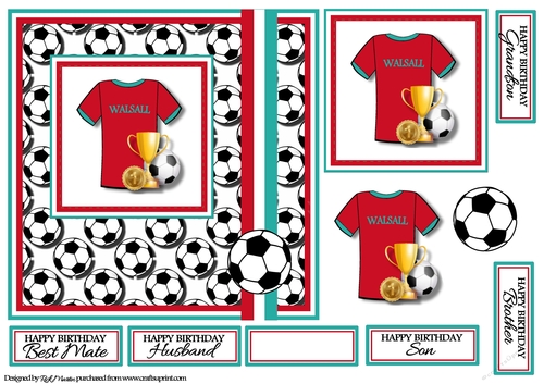 7X7 Walsall Card Front, topper, Decoupage & Sentiments 