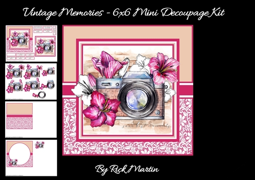 6x6 Vintage Memories Mini Decoupage Kit - x4 A4 sheets 