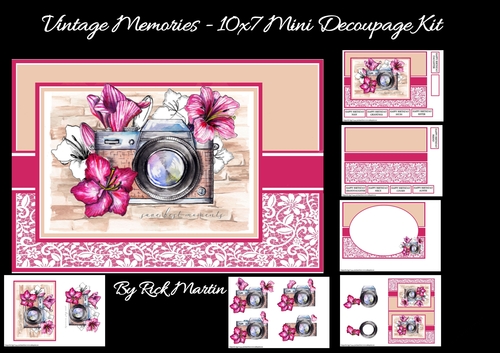 10x7 Vintage Memories Mini Decoupage Kit - x6 A4 sheets 