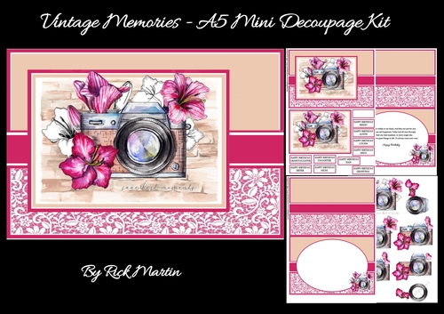 A5 Vintage Memories Mini Decoupage Kit - x4 A4 sheets 