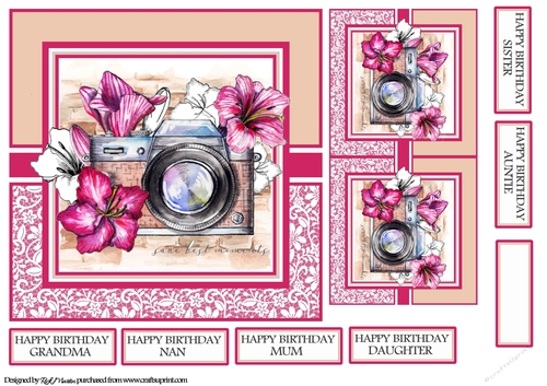 7x7 Vintage Memories Card Front, Gift Card & Sentiments 
