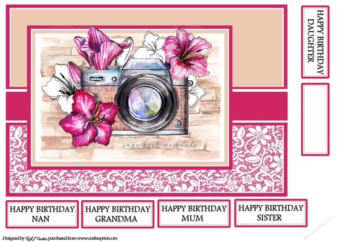 10x7 Vintage Memories Card Front & Sentiments 