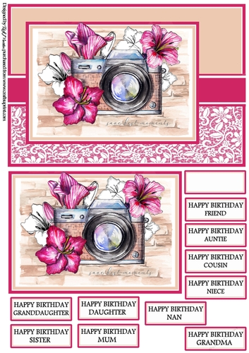 A5 Vintage Memories Card Front Topper & Sentiments 