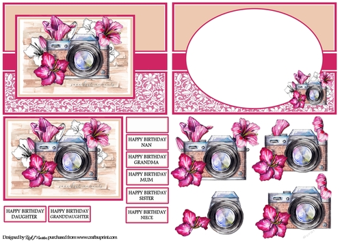 A6 Vintage Memories Card Front, Insert, Topper Decoupage & Sentiments