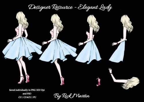 Elegant Lady Decoupage CU/CU4CU/PU 